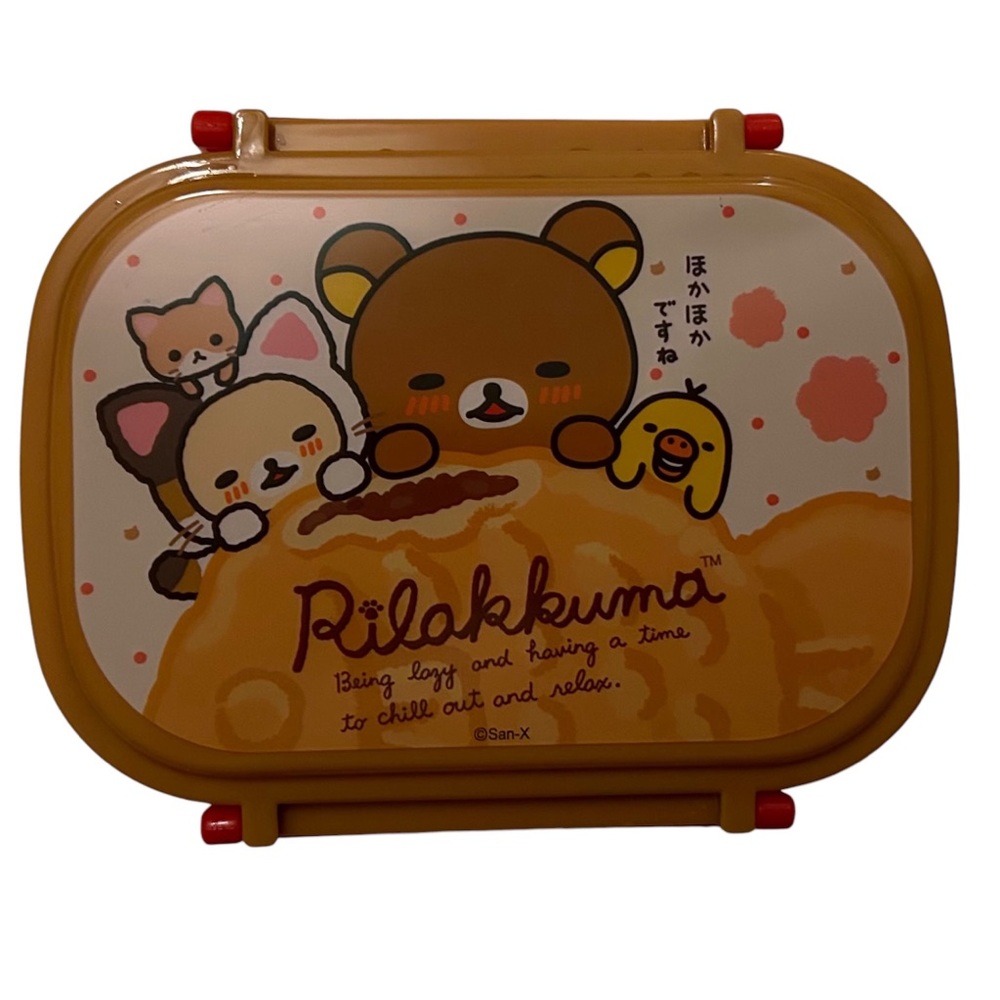 SAN-X RILAKKUMA Bento Style Lunch Box Food Storage Spoon 2016 Being Lazy Chill